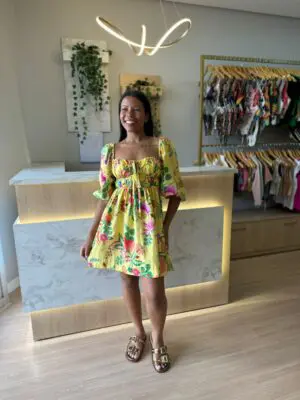 VESTIDO CURTO JARDIM DE FRUTAS
