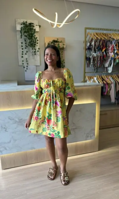VESTIDO CURTO JARDIM DE FRUTAS