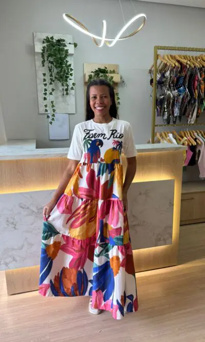 VESTIDO CROPPED FARM ESTAMPADA LUIZA
