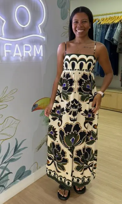VESTIDO CROPPED FLORAL ARABESQUE
