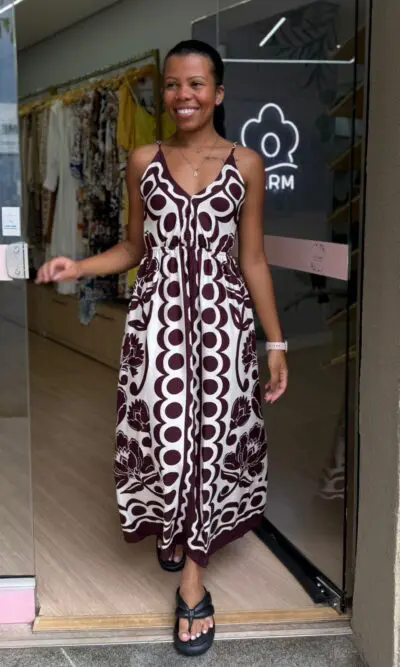 VESTIDO CROPPED FLORAL ARABESQUE