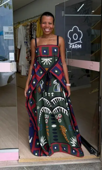 VESTIDO MIDI LENÇO TROPICANO ALÇA