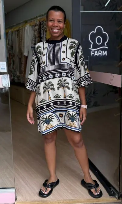 VESTIDO T-SHIRT JARDIM TROPICAL