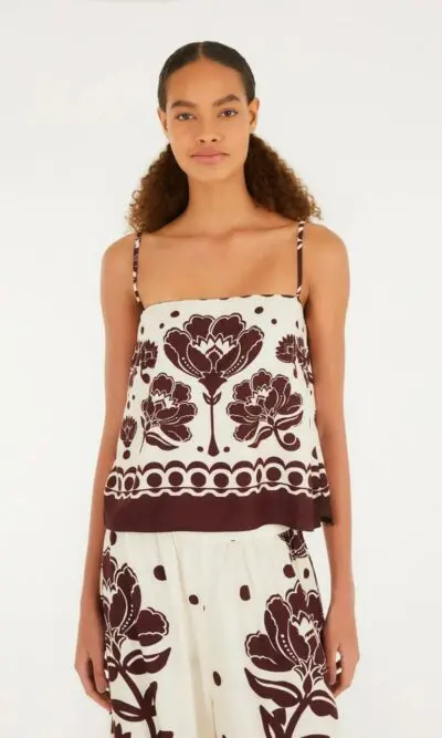 BLUSA ALÇA FLORAL ARABESQUE