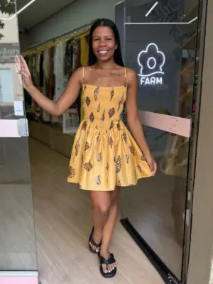 VESTIDO CURTO CONCHA PINTADA