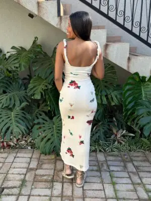 VESTIDO ALÇA TORCIDA COQUETEL TROPICAL - Imagem 3