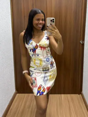 VESTIDO CURTO TROPICAL VINTAGE