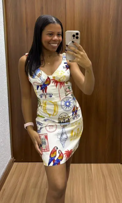 VESTIDO CURTO TROPICAL VINTAGE