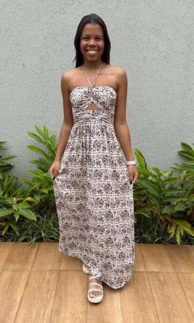 VESTIDO MIDI FRANZIDO BLOOM MARIA FILÓ
