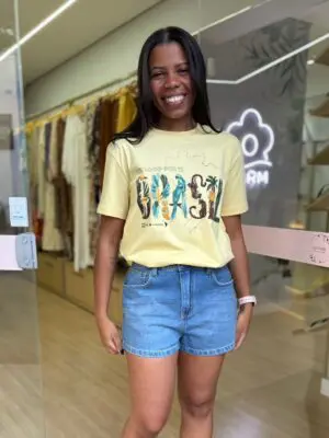 T-SHIRT MÉDIA SOY BRASIL AMARELO