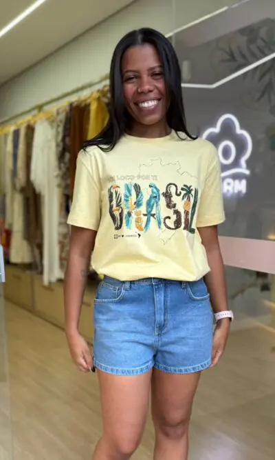T-SHIRT MÉDIA SOY BRASIL AMARELO