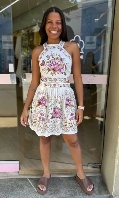 VESTIDO CURTO POESIA DE FLOR