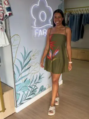 VESTIDO CURTO MAXI ESTRELICIA VERDE