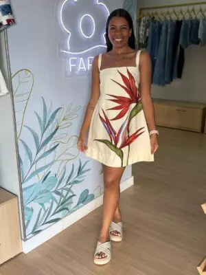 VESTIDO CURTO MAXI ESTRELICIA OFF