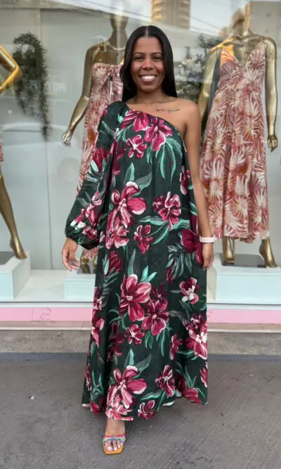 VESTIDO LONGO OMBRO SÓ LINEIA