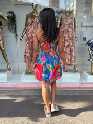 VESTIDO CURTO ROSAS PINTADAS - Imagem 3