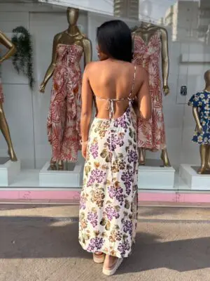 VESTIDO LONGO ALÇA ROMANCE DE UVA - Imagem 3