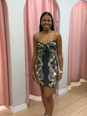 VESTIDO CURTO LENÇO FLORAL TALITA