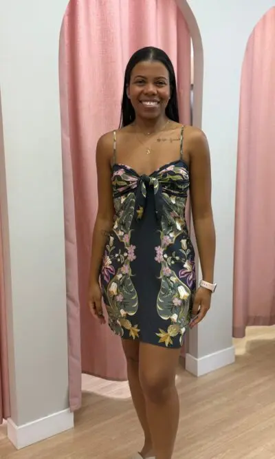 VESTIDO CURTO LENÇO FLORAL TALITA