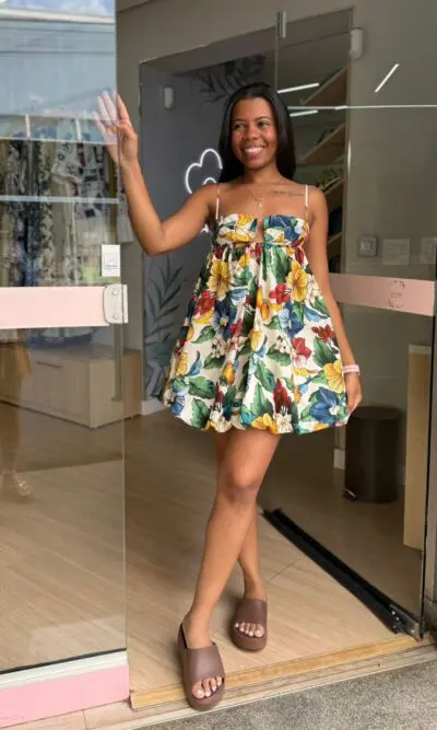 VESTIDO CURTO BALONE TROPICALZINHO