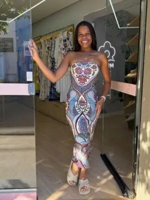VESTIDO MIDI SEM ALÇA NIRVANA