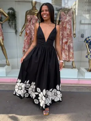 VESTIDO BORDADO FLOR DA NOITE