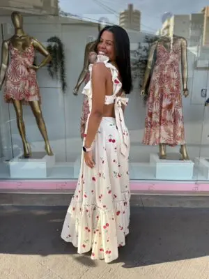 VESTIDO FLORZINHA ESTAMPA CEREJAS - Imagem 2