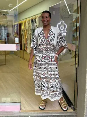 VESTIDO LONGO MANGA ADRIELE