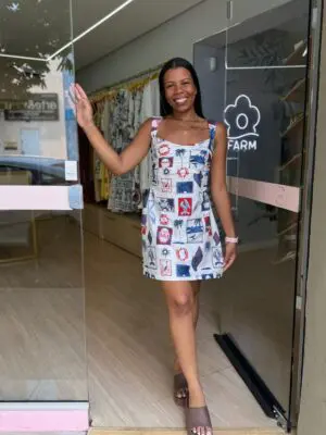 VESTIDO CURTO TROPICAL VINTAGE