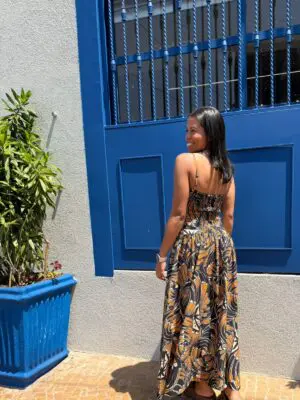VESTIDO LONGO LEQUE DE TUCANO - Imagem 3