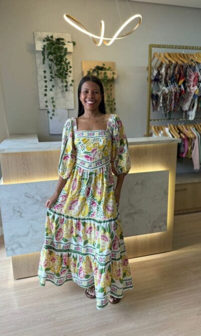 VESTIDO LONGO FLORAL BELA