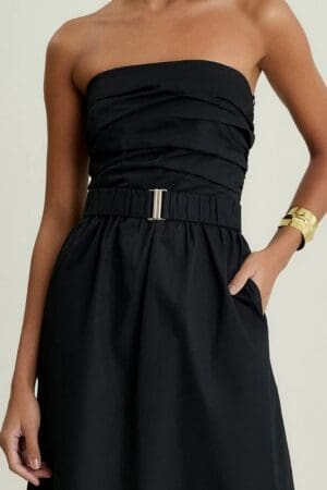 VESTIDO MIDI TRICOLINE DECOTE DRAPEADO - Imagem 2