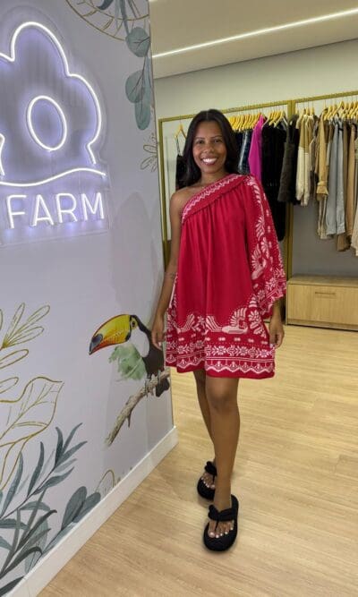 VESTIDO CURTO OMBRO SÓ RELICARIO TROPICAL