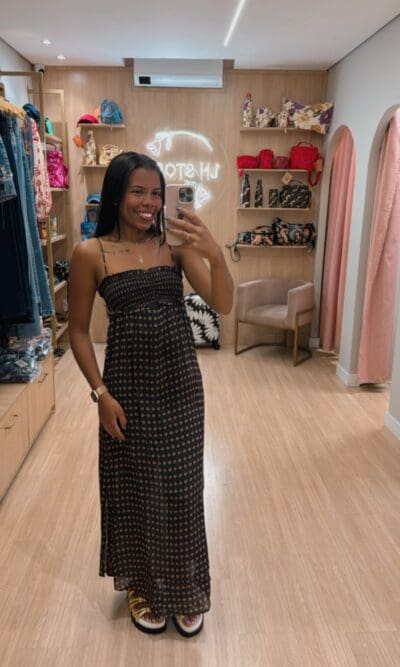 VESTIDO MIDI GGT ESTAMPA LUAR