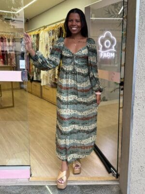 VESTIDO MIDI MANGA LONGA BLOSSOM