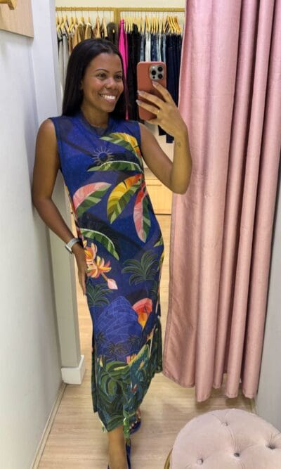 VESTIDO MIDI TULE RIO DE MOSAICO