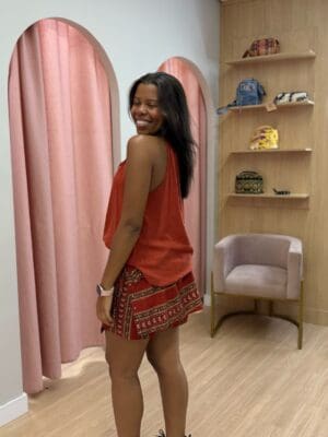 SAIA CURTA ESTAMPA BOTTEH - Imagem 2