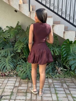 VESTIDO TRICOT BALONE MARROM - Imagem 3