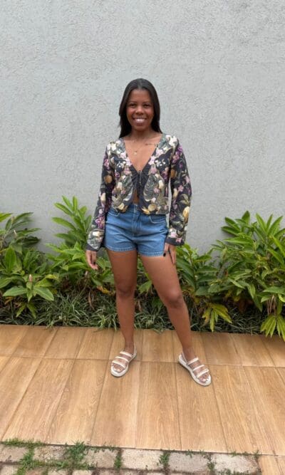 BLUSA LENÇO FLORAL TALITA