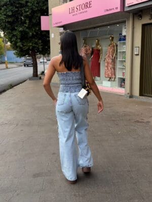 TOP BARRA ASSIMÉTRICA CLARO MARMORIZADO - Imagem 3