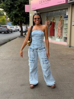 CALÇA CARGO UTILITY CLARO MARMORIZADO