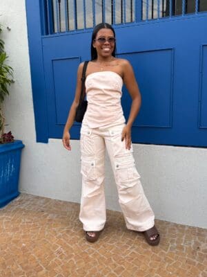 CALÇA CARGO UTILITY PEACH